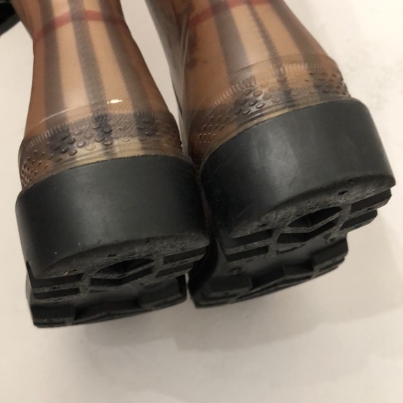 BURBERRY BROWN CHECK RUBBER RAIN BOOTS WOMENS SIZE 36 - Picture 9 of 14